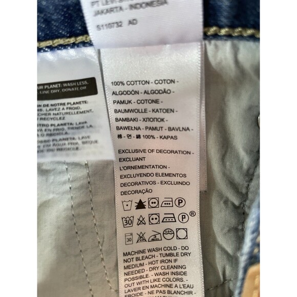 Levi’s Low Pro Straight Women’s Distressed Blue Jeans Size 29 - Picture 14 of 15